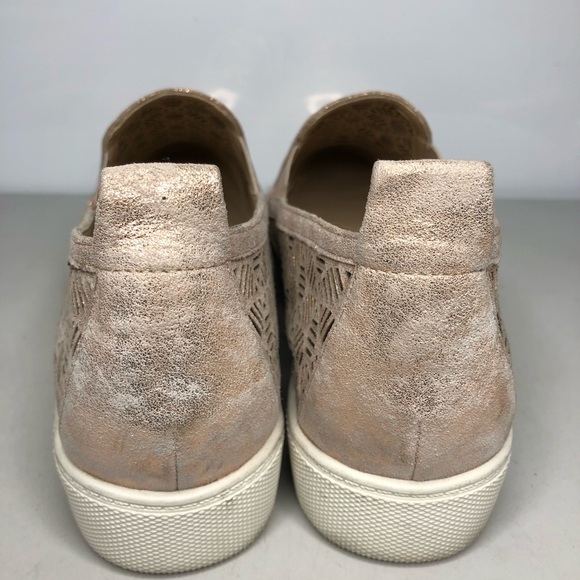 Karl Lagerfeld Rose Gold Leather Cut Out Cap Toe Slip On Sneaker Shoes Women 41B - Picture 14 of 16